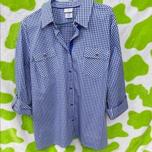 jaclyn smith Blue Gingham Women's Blouse